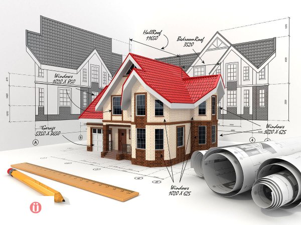Architectural blueprint and 3D model of a house for Floor & Working Plan service.